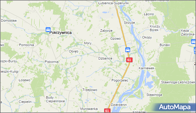mapa Dzbanice, Dzbanice na mapie Targeo