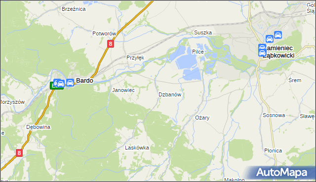 mapa Dzbanów, Dzbanów na mapie Targeo