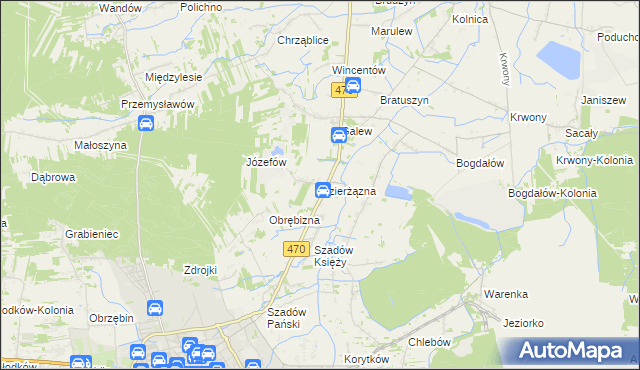 mapa Dzierżązna gmina Turek, Dzierżązna gmina Turek na mapie Targeo