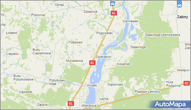 mapa Dzierżenin, Dzierżenin na mapie Targeo
