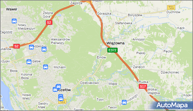 mapa Emów, Emów na mapie Targeo