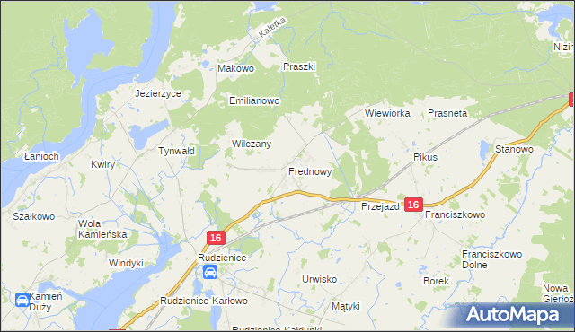 mapa Frednowy, Frednowy na mapie Targeo