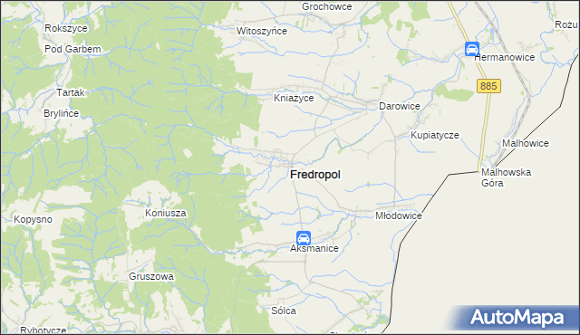 mapa Fredropol, Fredropol na mapie Targeo