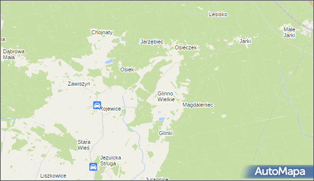 mapa Glinno Wielkie, Glinno Wielkie na mapie Targeo
