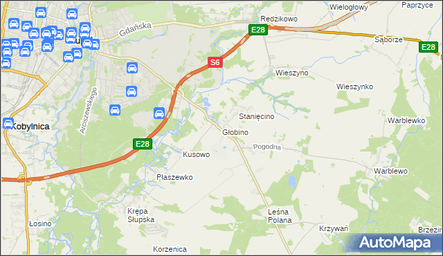 mapa Głobino, Głobino na mapie Targeo