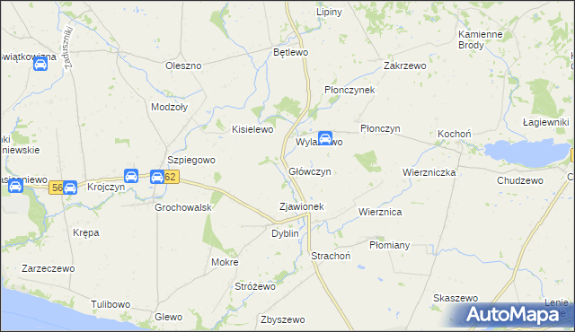 mapa Główczyn gmina Dobrzyń nad Wisłą, Główczyn gmina Dobrzyń nad Wisłą na mapie Targeo