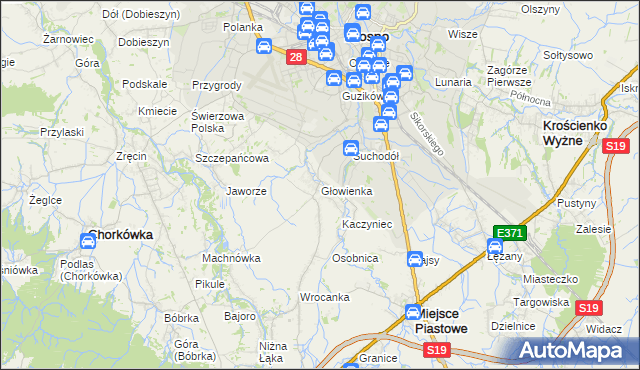 mapa Głowienka, Głowienka na mapie Targeo