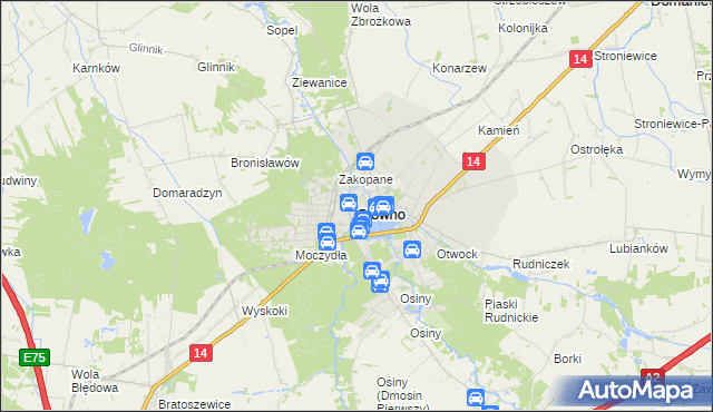 mapa Głowno, Głowno na mapie Targeo