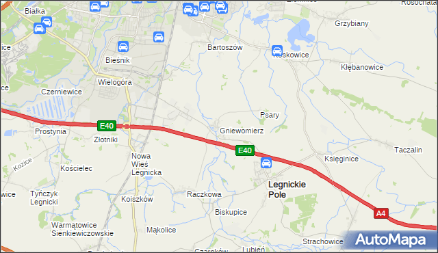 mapa Gniewomierz, Gniewomierz na mapie Targeo