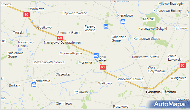 mapa Gogole Wielkie, Gogole Wielkie na mapie Targeo