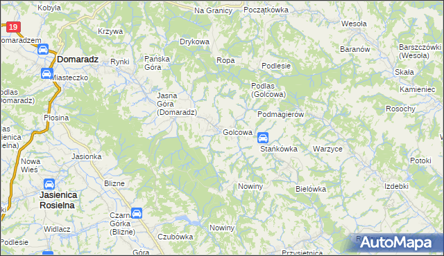 mapa Golcowa, Golcowa na mapie Targeo