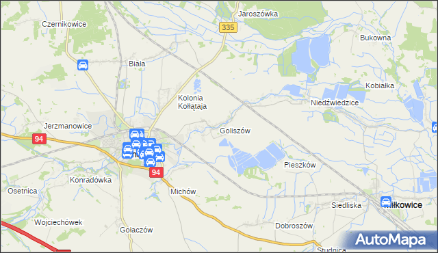 mapa Goliszów, Goliszów na mapie Targeo