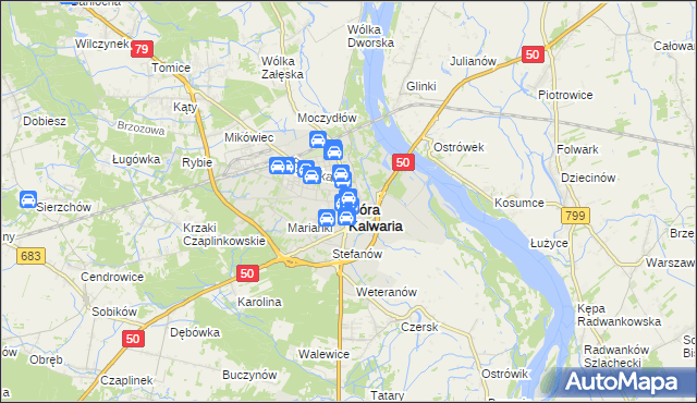 mapa Góra Kalwaria, Góra Kalwaria na mapie Targeo