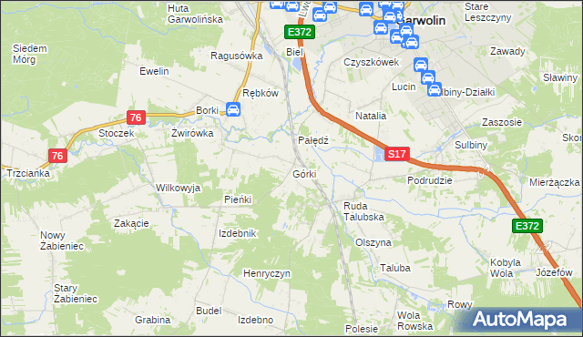 mapa Górki gmina Garwolin, Górki gmina Garwolin na mapie Targeo