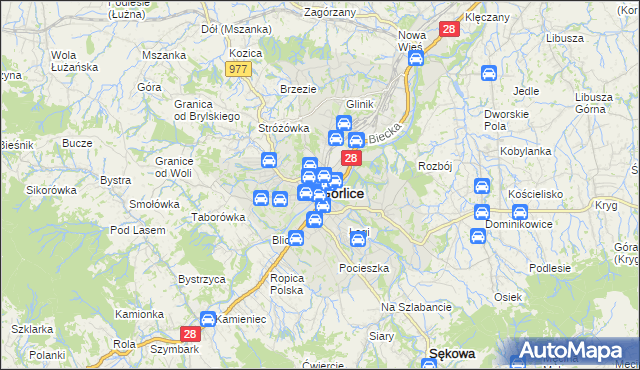 mapa Gorlic, Gorlice na mapie Targeo