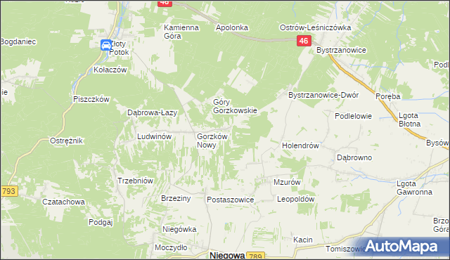 mapa Gorzków Stary, Gorzków Stary na mapie Targeo