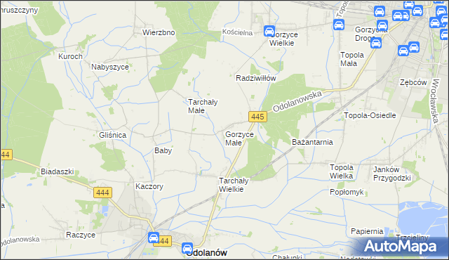 mapa Gorzyce Małe, Gorzyce Małe na mapie Targeo