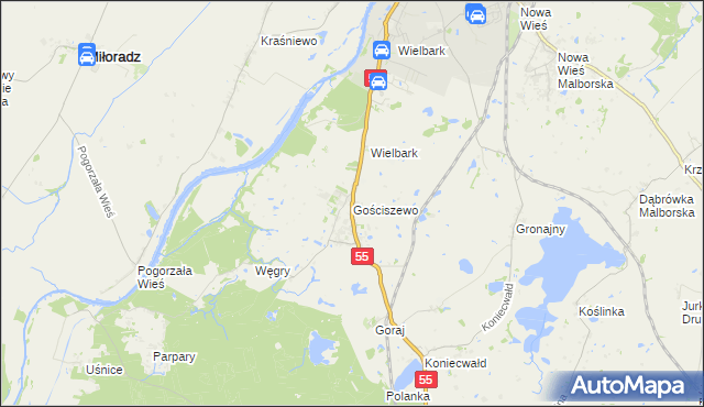 mapa Gościszewo, Gościszewo na mapie Targeo