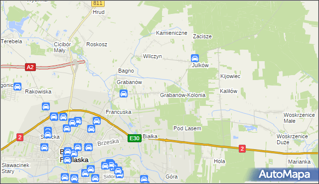 mapa Grabanów-Kolonia, Grabanów-Kolonia na mapie Targeo