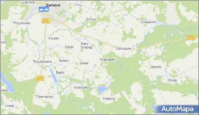 mapa Grabiążek, Grabiążek na mapie Targeo