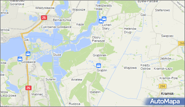 mapa Grąblinek, Grąblinek na mapie Targeo