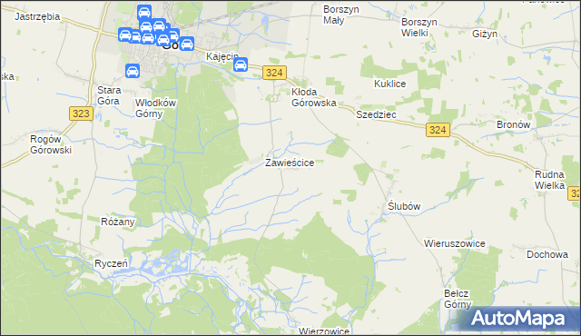 mapa Grabowno, Grabowno na mapie Targeo