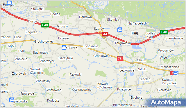 mapa Grodkowice, Grodkowice na mapie Targeo