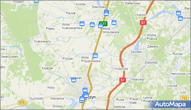 mapa Grzędy gmina Tarczyn, Grzędy gmina Tarczyn na mapie Targeo