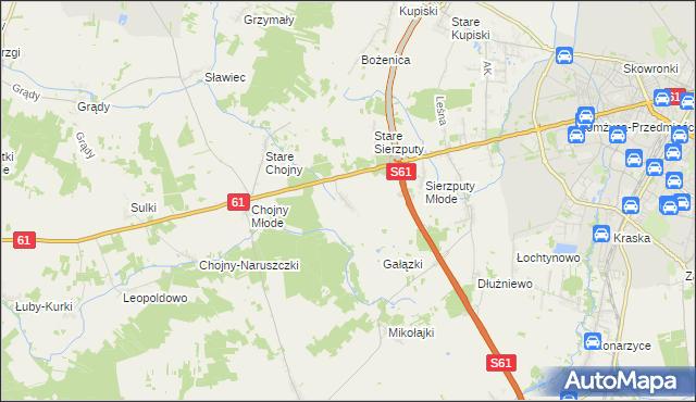 mapa Grzymały Szczepankowskie, Grzymały Szczepankowskie na mapie Targeo