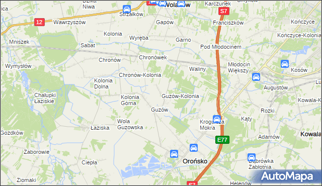 mapa Guzów-Kolonia, Guzów-Kolonia na mapie Targeo