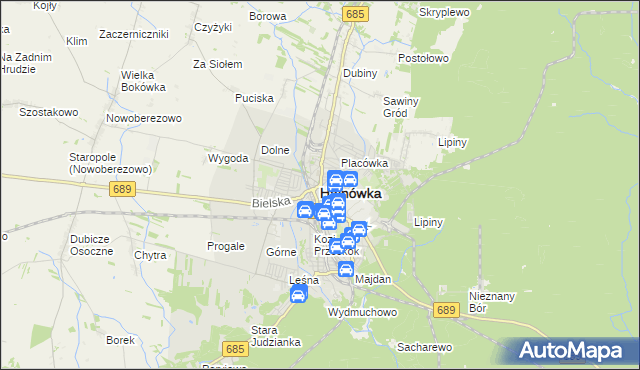mapa Hajnówka, Hajnówka na mapie Targeo