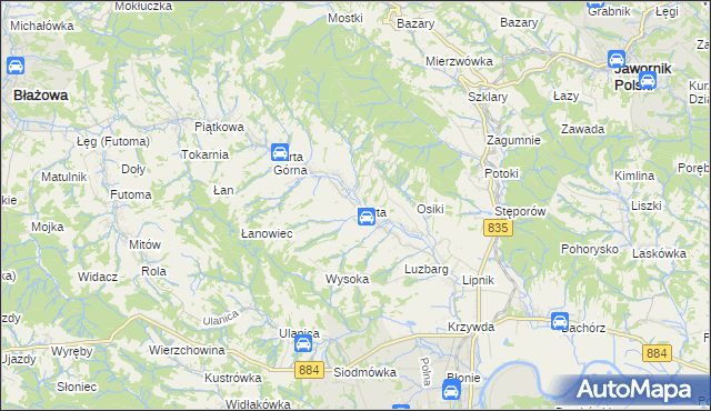 mapa Harta, Harta na mapie Targeo