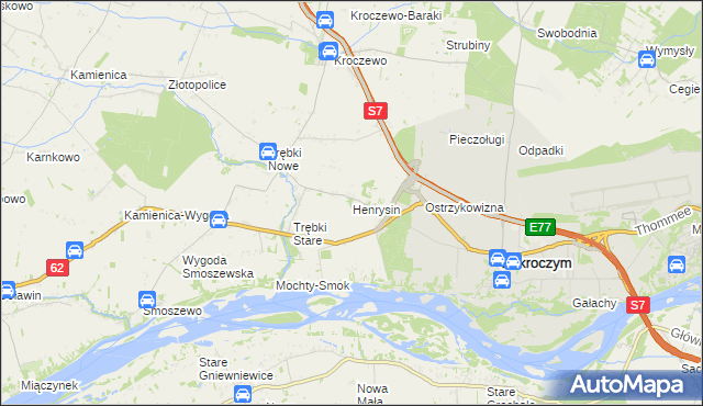 mapa Henrysin gmina Zakroczym, Henrysin gmina Zakroczym na mapie Targeo