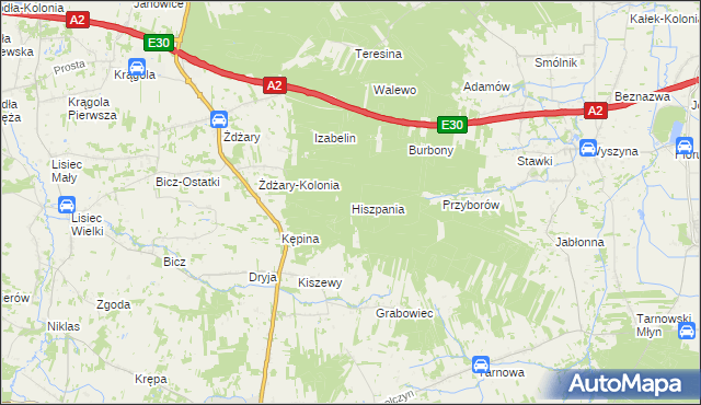 mapa Hiszpania, Hiszpania na mapie Targeo