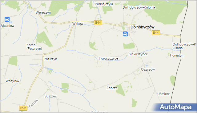 mapa Horoszczyce, Horoszczyce na mapie Targeo