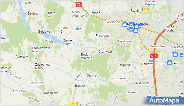 mapa Izabelin gmina Aleksandrów Łódzki, Izabelin gmina Aleksandrów Łódzki na mapie Targeo
