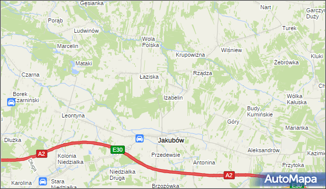 mapa Izabelin gmina Jakubów, Izabelin gmina Jakubów na mapie Targeo