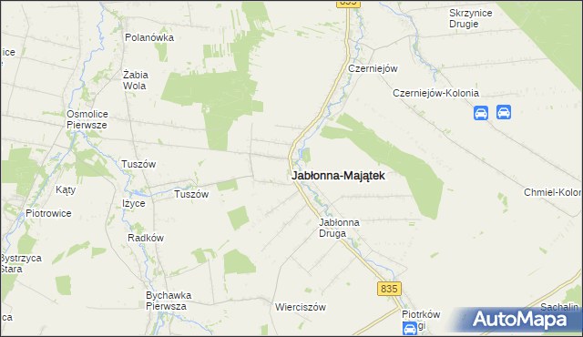 mapa Jabłonna-Majątek, Jabłonna-Majątek na mapie Targeo
