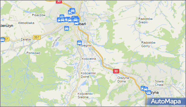 mapa Jałowiec gmina Lubań, Jałowiec gmina Lubań na mapie Targeo