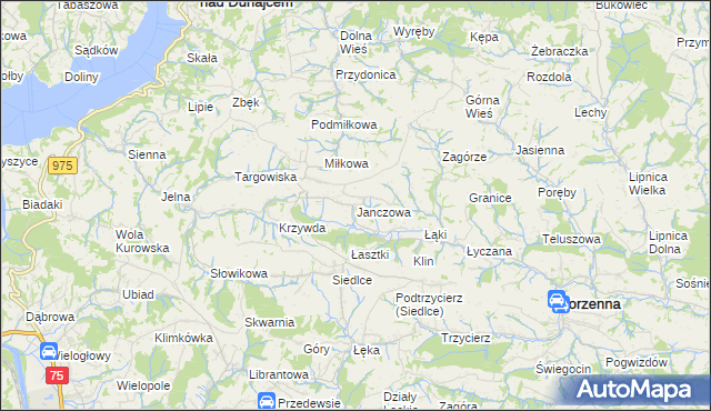 mapa Janczowa, Janczowa na mapie Targeo