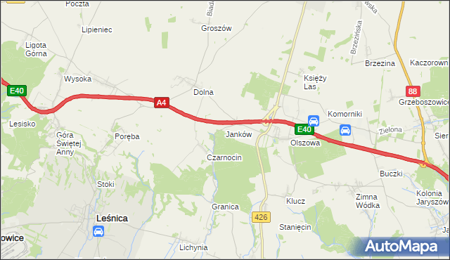 mapa Janków gmina Ujazd, Janków gmina Ujazd na mapie Targeo