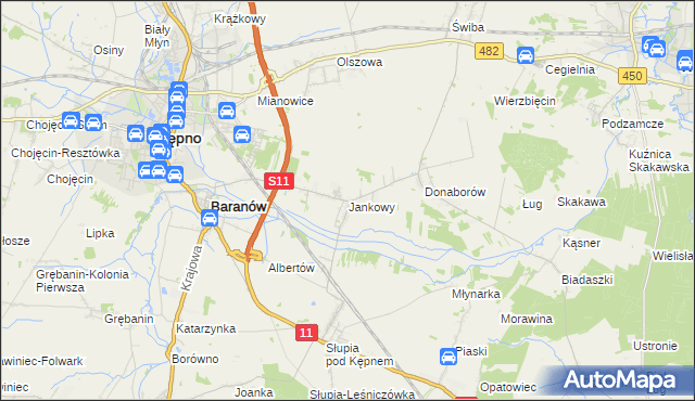 mapa Jankowy, Jankowy na mapie Targeo