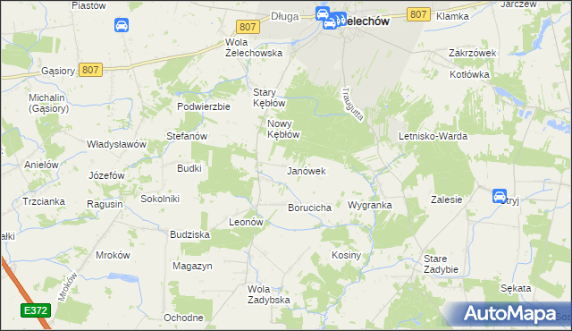 mapa Janówek gmina Żelechów, Janówek gmina Żelechów na mapie Targeo