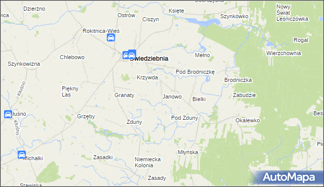 mapa Janowo gmina Świedziebnia, Janowo gmina Świedziebnia na mapie Targeo