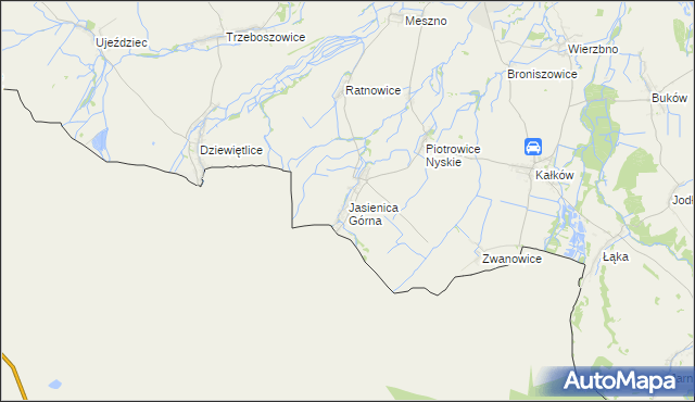 mapa Jasienica Górna, Jasienica Górna na mapie Targeo