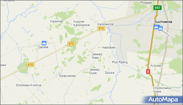 mapa Jatwieź Mała, Jatwieź Mała na mapie Targeo