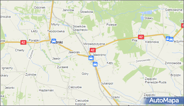 mapa Jaworzno gmina Rudniki, Jaworzno gmina Rudniki na mapie Targeo