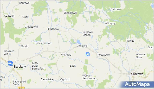 mapa Jegławki, Jegławki na mapie Targeo