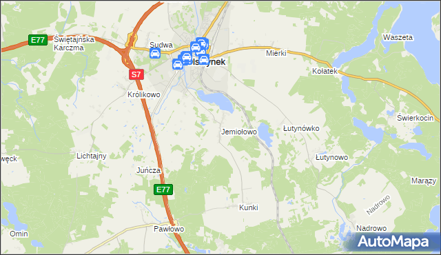 mapa Jemiołowo, Jemiołowo na mapie Targeo