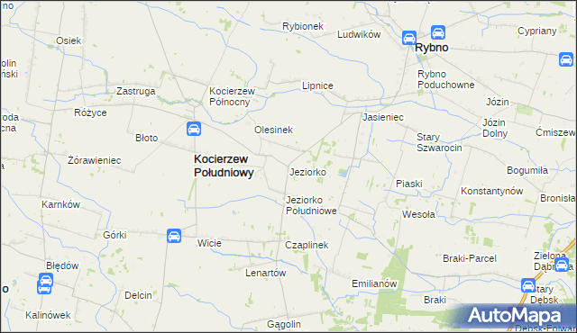 mapa Jeziorko gmina Kocierzew Południowy, Jeziorko gmina Kocierzew Południowy na mapie Targeo